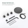 Gunmetal Shower Faucet  8-16'' Embed Box Wall Mounted ShowerHead Hot &Cold Shower Tap Handheld 2 Ways Ceiling Arm Shower Set 5