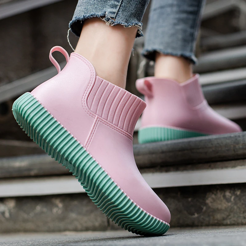 Women Rain Boots Lowtop Waterproof Ladies Rain Shoes Walking Nonslip
