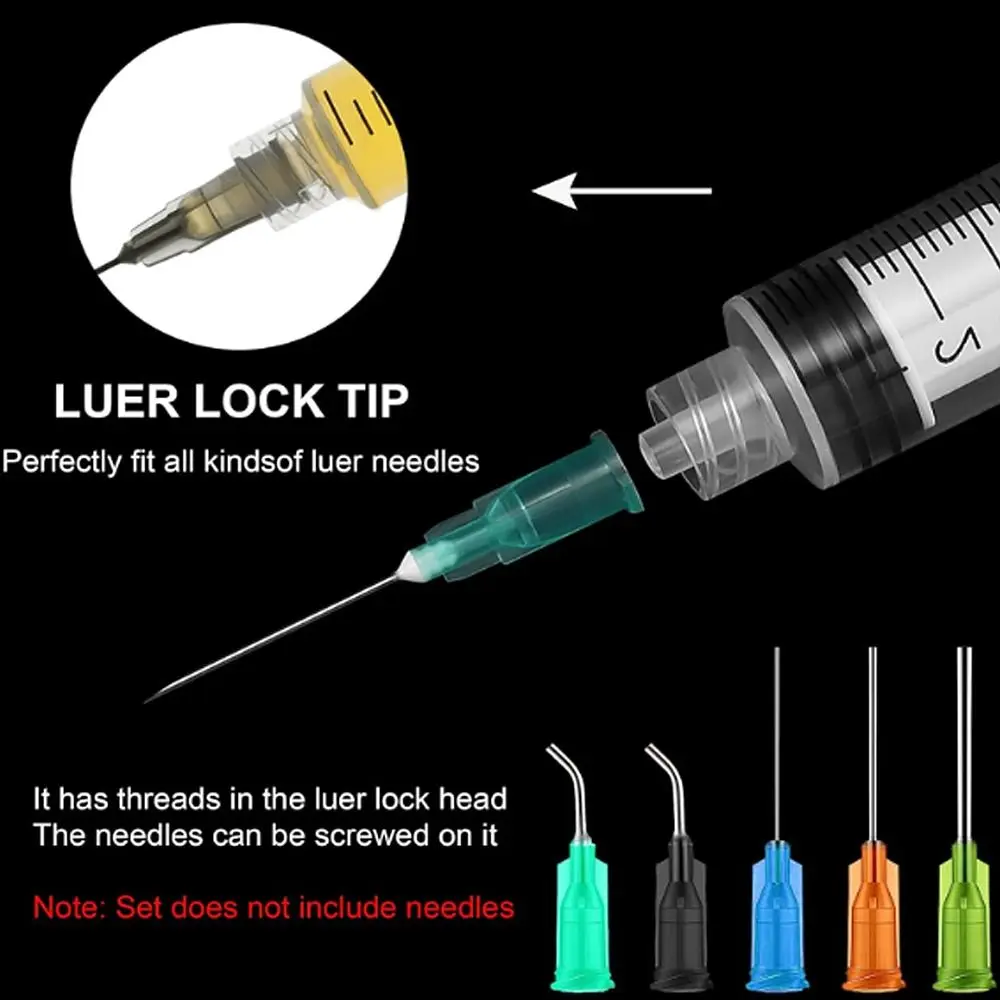 100Pcs Plastic Luer Lock Syringes Individually Sealed Transparent 3ml Injector Syringe Sampler Hydroponics Nutrient
