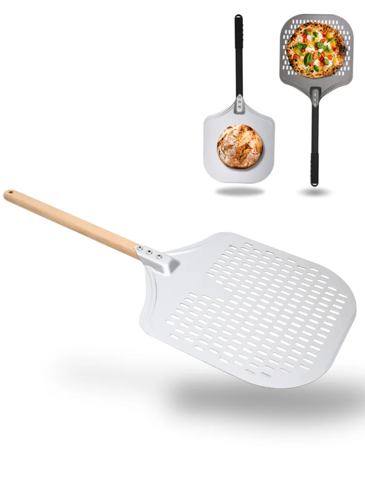 12 Inch Pizza Peel Turning Paddle Short Handle Shovel Kitchen Utensils Aluminum Apple Shape Pizza Turner Nonstick Baking Tools