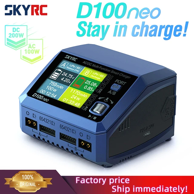SkyRC D100neo Smart Charger SK-100199 AC100W DC200W Smart Lipo