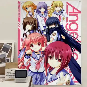Angel Beats CARTOON Tapestry Art Printing Japanese Wall Tapestry Anime Wall Hanging Home Decor 1
