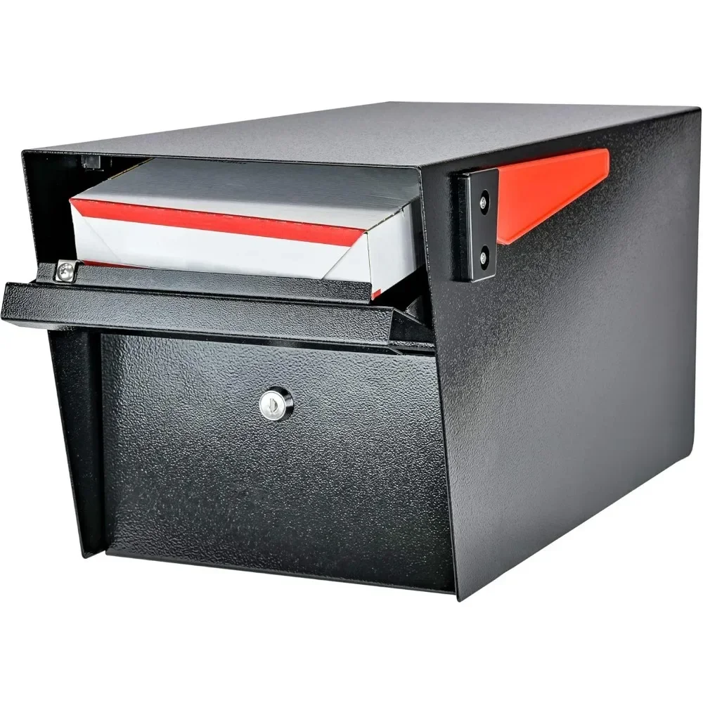 7506 Mail Manager Curbside Locking Security Mailbox, Black,Large