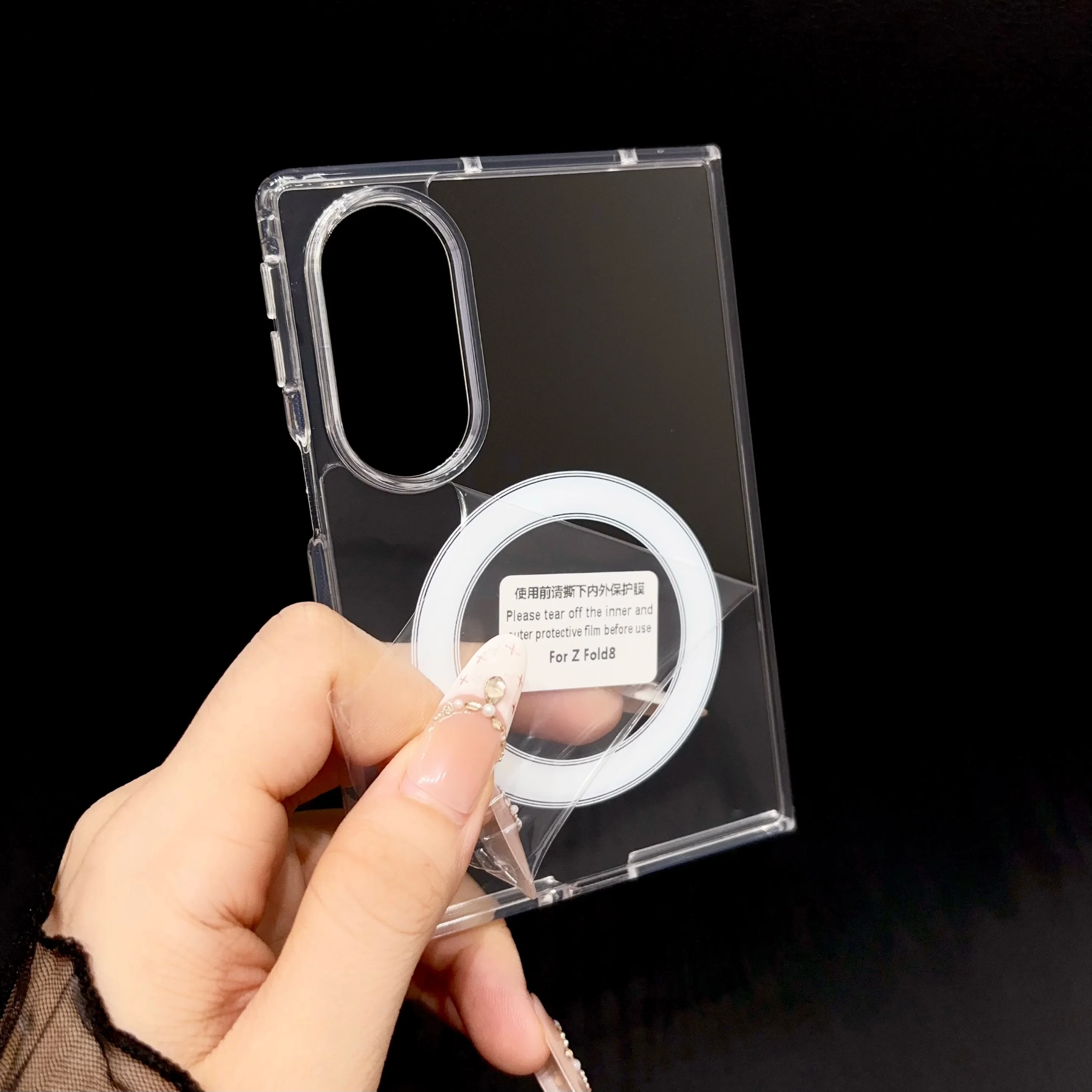 Transparent Foldable Phone Case with MagSafe - Shockproof Protective Cover