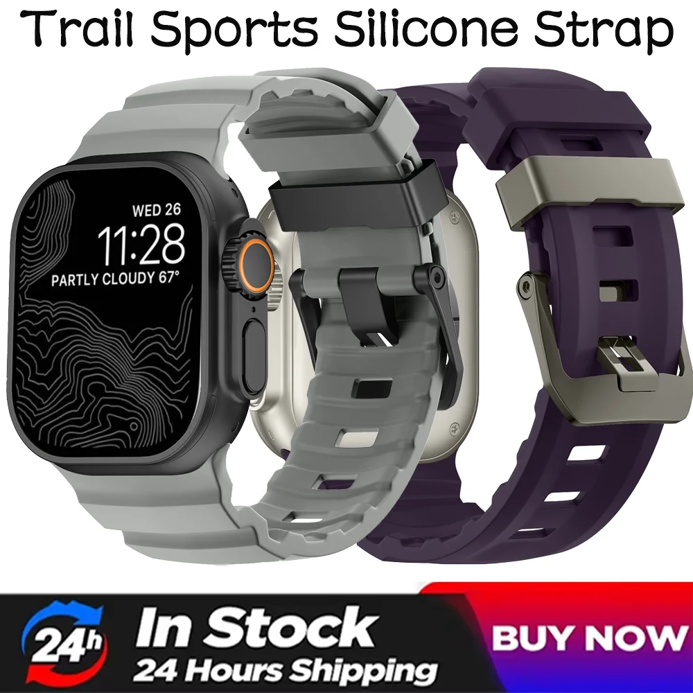 Enhanced Silicone Strap for Apple Watch - Comfortable and Replaceable Bracelet