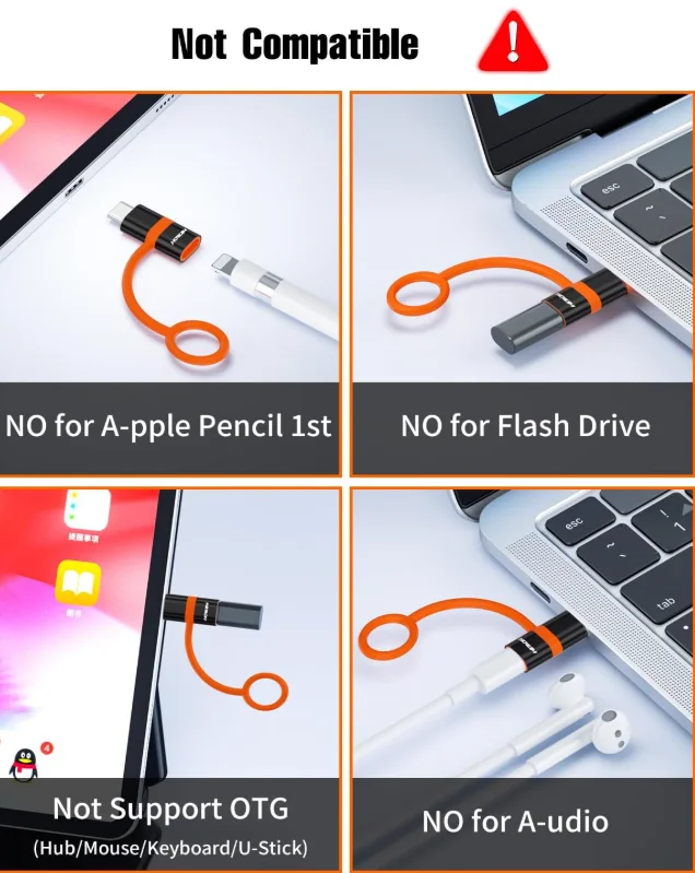 Dual Pack Fast Charging Lightning to USB-C Adapter, 100W PD/QC Capable