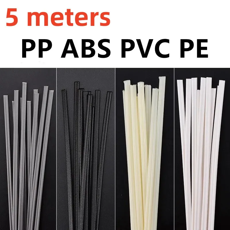 Welding Rods 5M Black White PP/ABS/PVC/PE Welding Sticks Plastic Welder Gun Car Bumper Repair Supplies 5x2.5mm