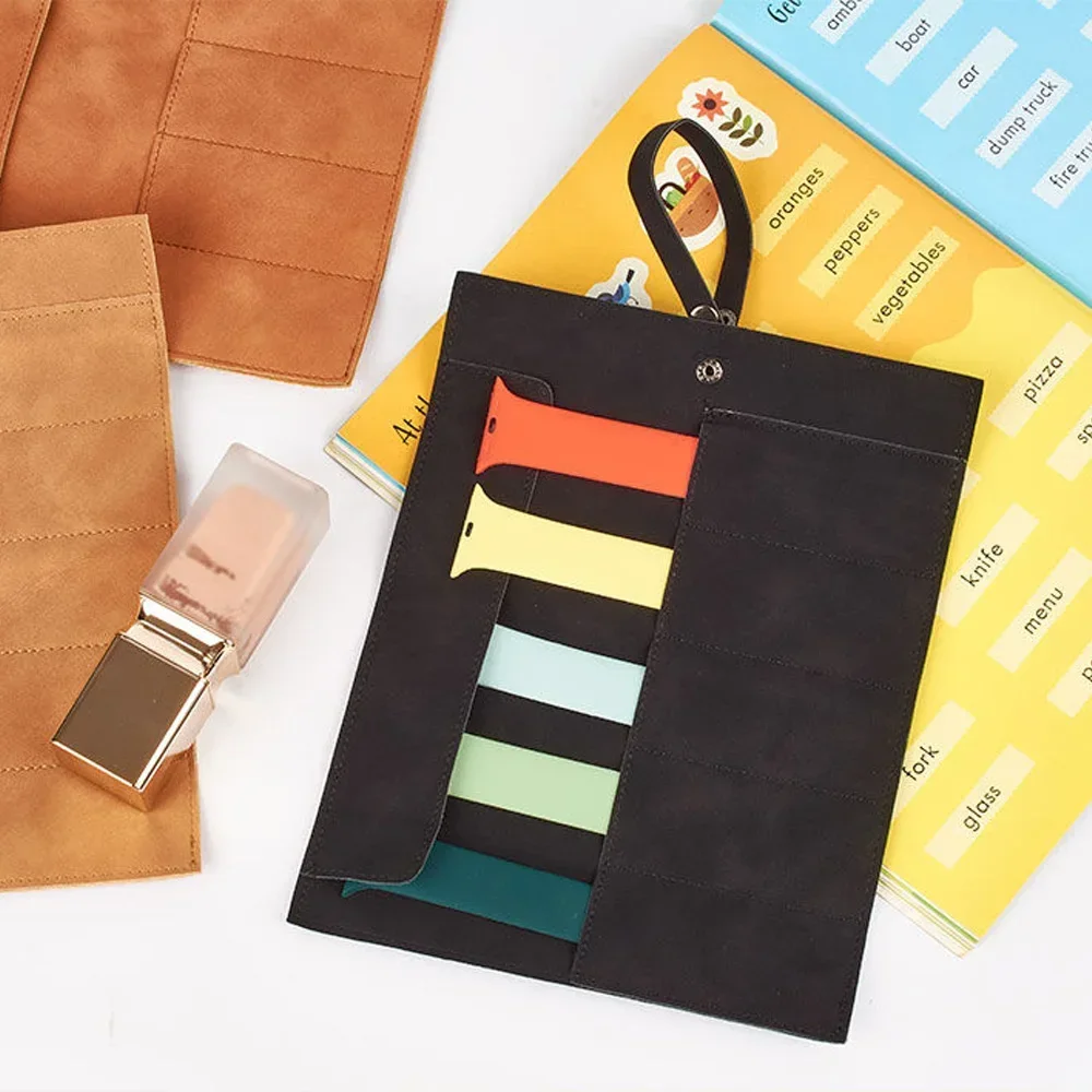 Travel Watch Organizer | Premium Full Grain Leather Watch Band Roll Organizer, 5-Slot H... - SKU WBRO0806 - UGI Packaging