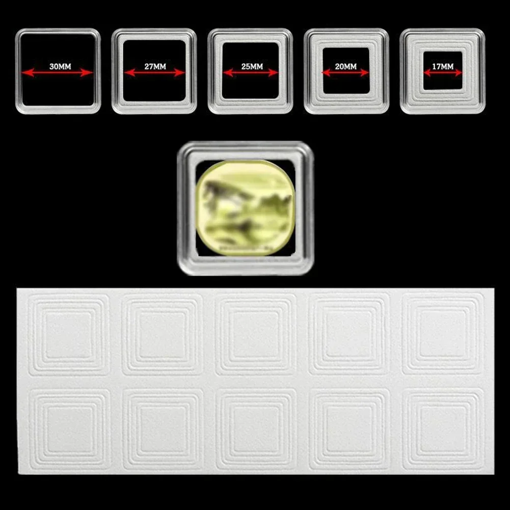 Square Clear Plastic Acrylic Protector Containers Case For Token Board Game Holder Boxes Cards Collection 17/20/25/27/30mm 3