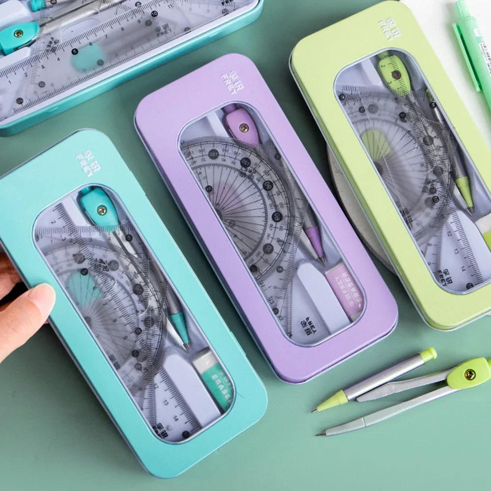 Compass Set Ruler Measurement Set Learning Professional Multifunctional Drawing Tool Ruler and Eight-pcs