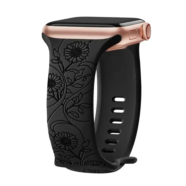 Engraved Band for Apple Watch Strap 46mm 44mm 42mm 41mm 40 45mm Ultra 3 2 49mm Floral Bracelet Iwatch Series 11 10 9 8 7 SE 6 5 - Image 23