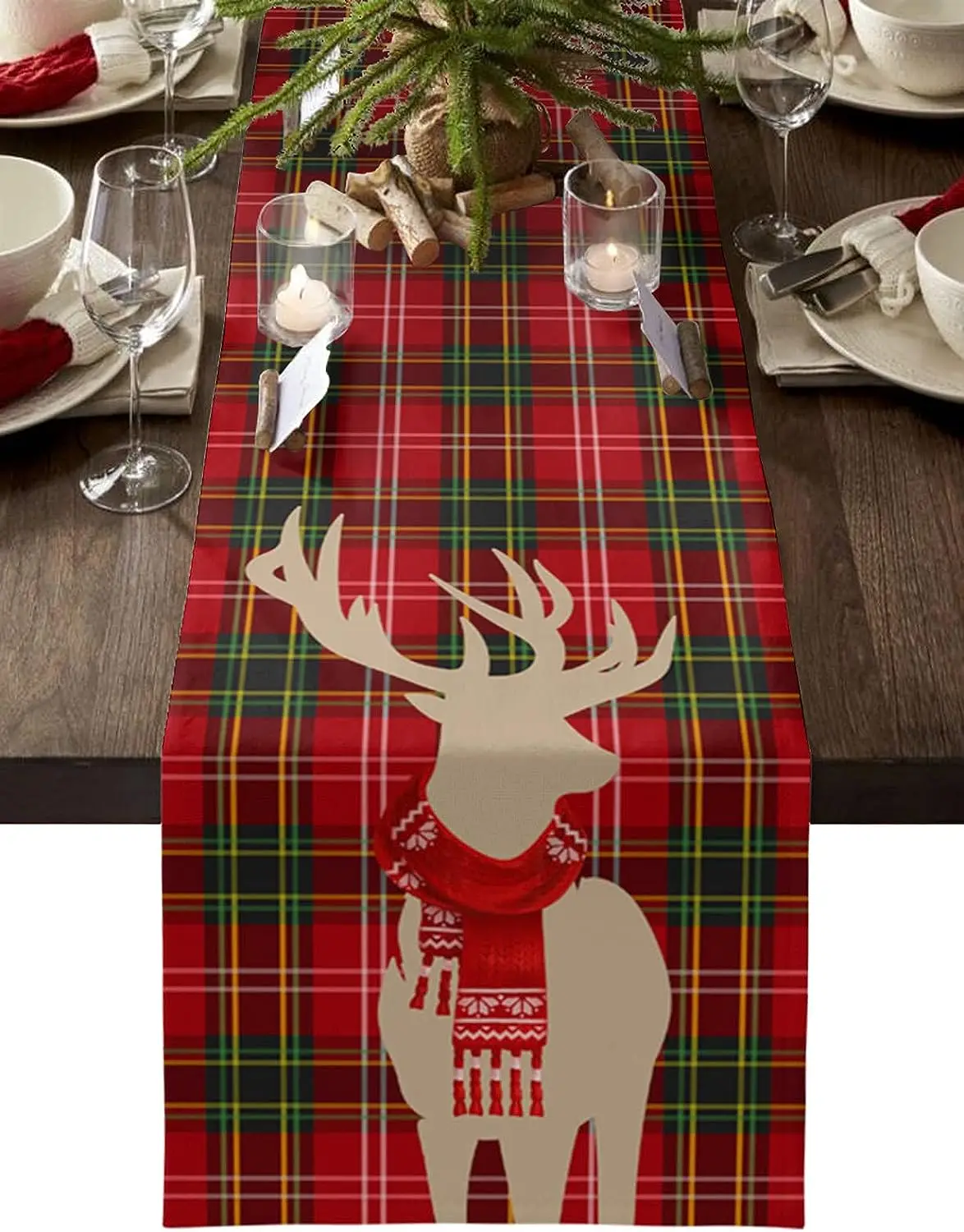 Chemin de Table rouge à estampage doré, chemin de Table décoratif au Design  miteux, fournitures pour fête et Banquet de mariage - AliExpress