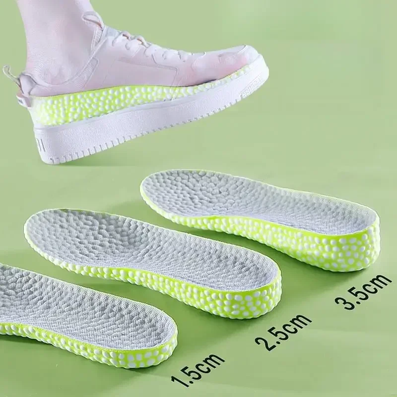Quality Boots Sneakers Shock Absorption Insoles Feet Height Increase Shoes Insole 1.5cm/2.5cm/3.5cm Growing Shoe Pads 1Pair shoe insoles sport insoles sport orthopedic insoles sports insoles