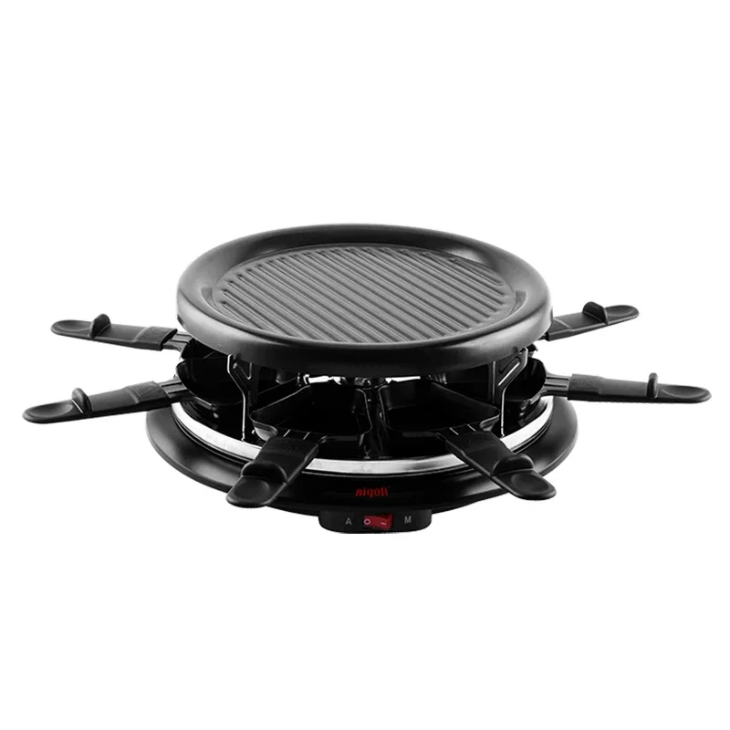 220V/900W Electric Round Barbecue Machine Grilled Cheese Corn Pan Barbecue Machine Double Layer Korean Cuisine Barbecue Grill 4