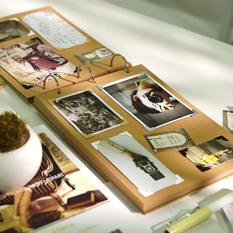 Printer sticker paper printing label sticker 120 Pcs/Lot 5 Sheets DIY Self-Adhesive Vintage Kraft Paper Stickers For Photo Album