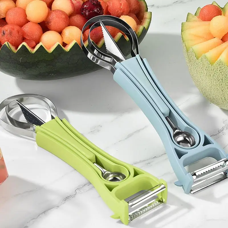 

Watermelon Fork Slicer 2 In 1 Watermelon Slicer Cutter Knife Stainless Steel Kitchen Fruit Cutting Fork Kitchen Trendy Gadget