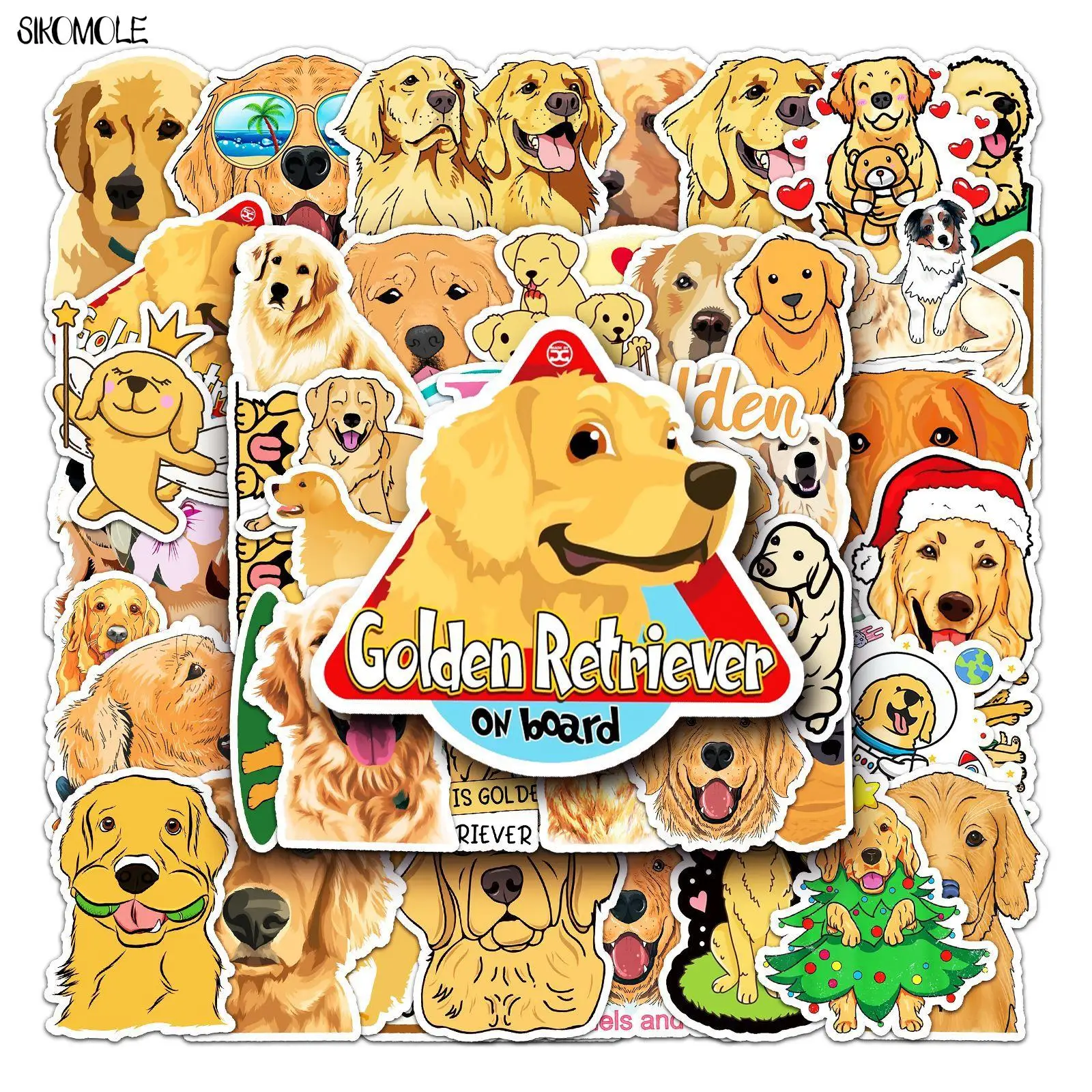 

10/30/50PCS Cartoon Cute Golden Retriever Dog Stickers DIY Kids Toys Car Skateboard Laptop Motorcycle Graffiti Sticker Decals F5