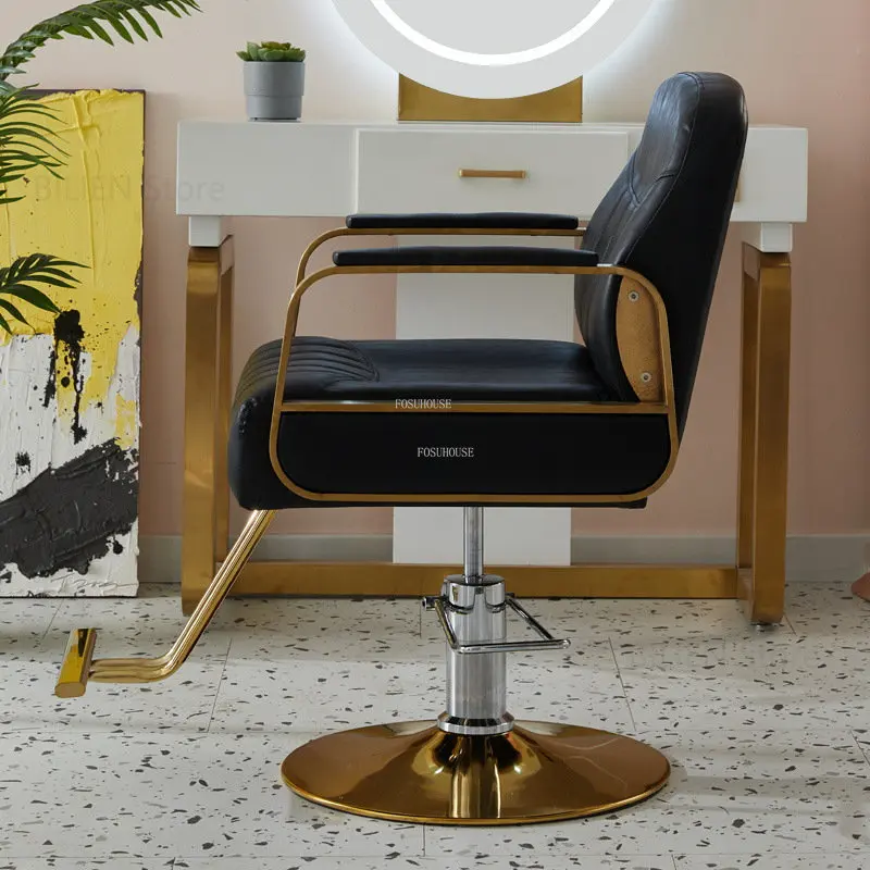 

Light Luxury Liftable Barber Chairs Professional Modern Swivel Barber Chairs Ironing Shaving Makeup Silla De Barbero Furniture