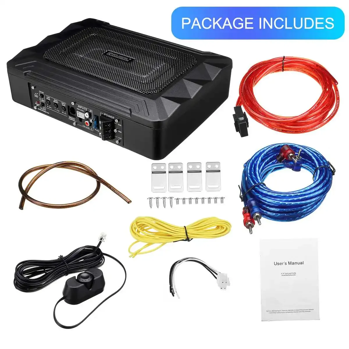 600W Car Audio Amplifier Ultra thin Powerful Bass Subwoofer Home Power Amplifier Professional Car Speakers Body Kit