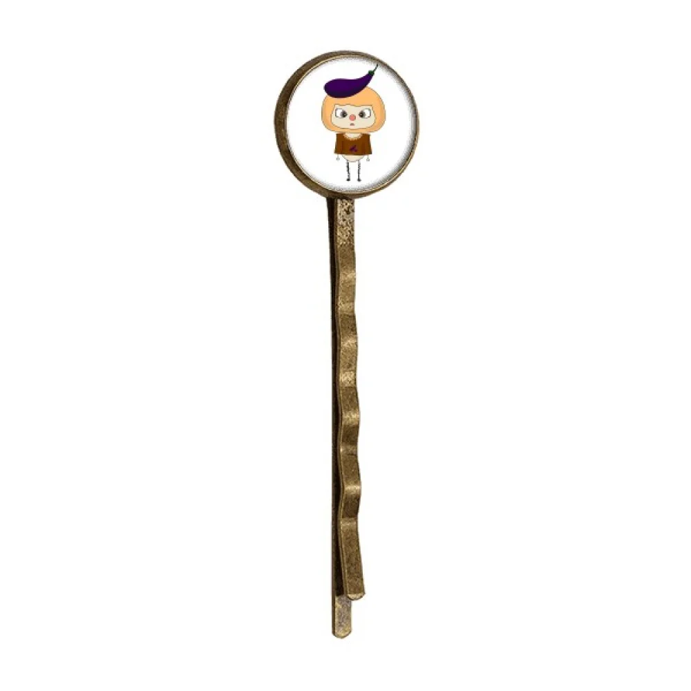 

Vegetable Eggplant Purple Dinner UU Retro Metal Hair Bobby Pin Headwear