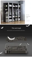 Meuble de maison multifonction en plastique, armoire de chambre à coucher, rangement pliable, armoire à vêtements, cloison de séparation en tissu, livraison gratuite 3