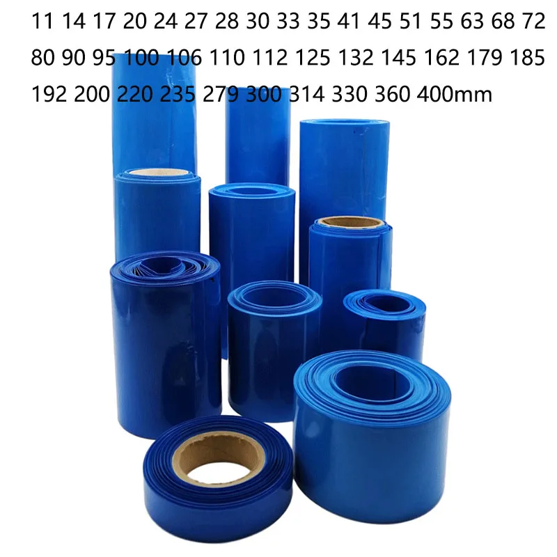 

1kg Lithium Battery PVC Heat Shrinkable Film Tube 30-400mm Blue Black 18650 Battery Shrinkable Film Battery Insulation Sheath