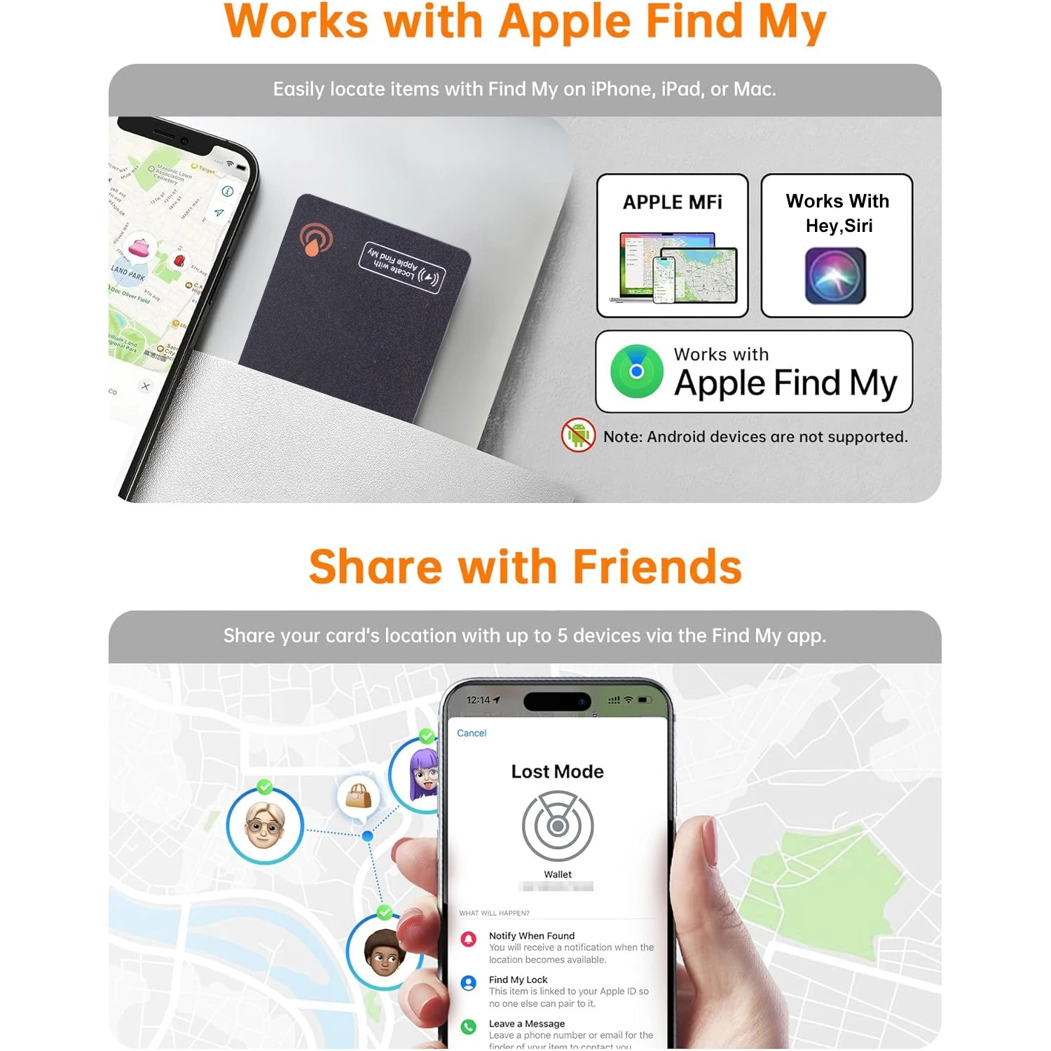 Slim Bluetooth Item Finder Tracker Wallet Tracking Card Compatible with Find My iOS Only IP68 Waterproof gps locator key finder anti lost tracker anti lose tracker item locator anti lost locator key chain locator For Luggage Suitcase