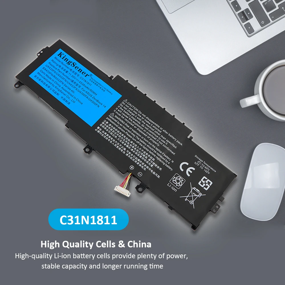 Bateria de Laptop para Asus Bx433fn Ux433fn2s Zenbook 14 Ux433f Ux433fa-a5046r 0b20003080000 4335mah Kingsener-c31n1811 - Imagem 2