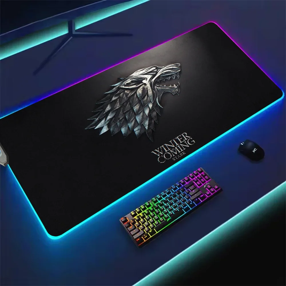 of Mousepads Mat Gaming MousePad LED Table Pads Game Backlit Rubber Desktop XXL RGB T-Thrones Desk  Micro USB 3