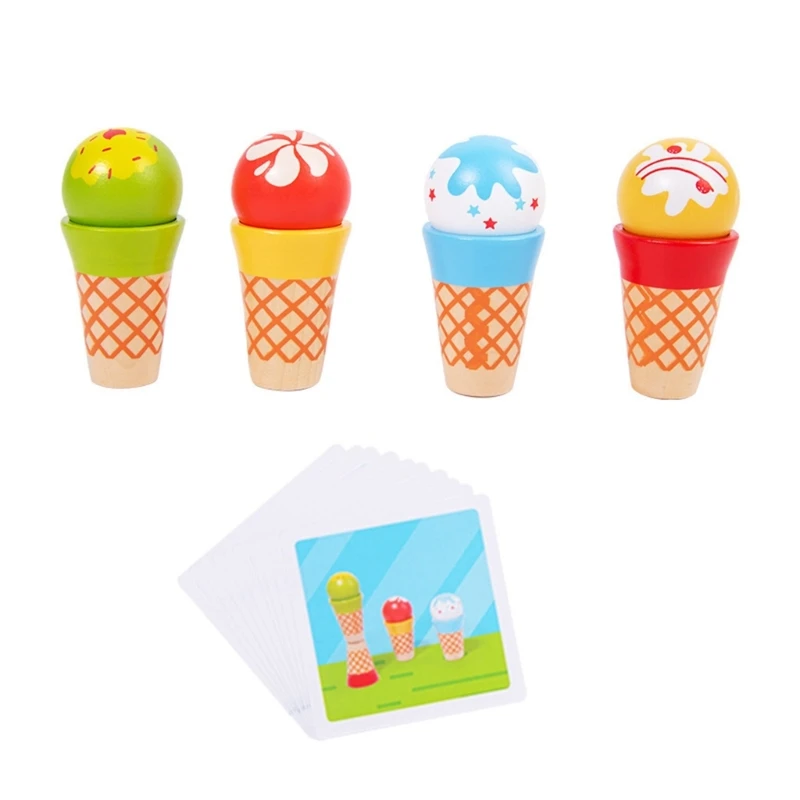 

Pretend Play Houses Ice Cream Shop Puzzle Toy Color Matching Recognition