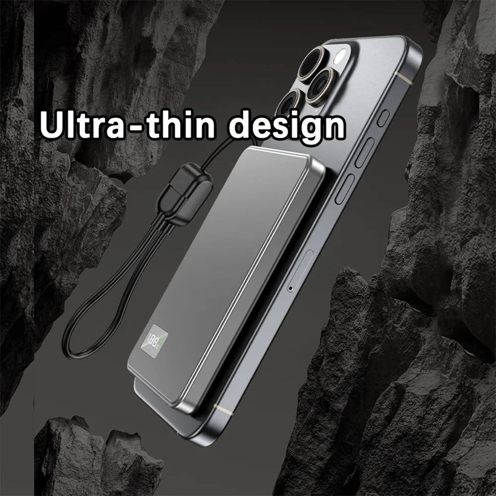 M&W HT-55 Sultanne Ultra-Thin Magsafe Magnetic Wireless Power Bank 5000/10000mAh 3