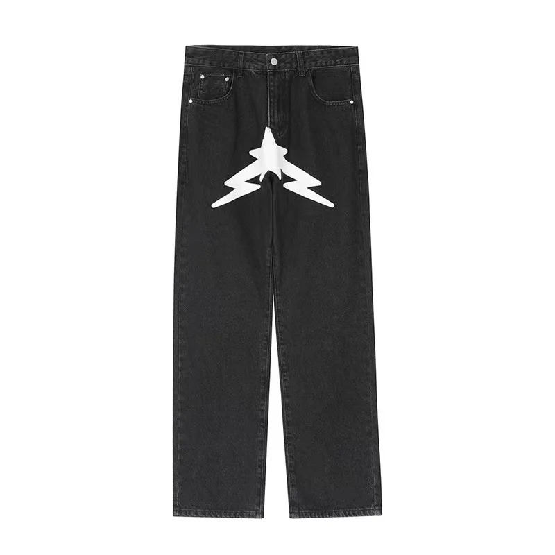 Jeans Masculinos Cyber Y2k Homens Moda Moda Negra Streetwear Letra De Hip  Hop Estrela De Calça Jeans Baixa Calça Jeans Alt Alt Alt Calças De Jeans  Z0225 De $118,15