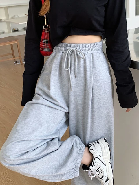 HOUZHOU Sweatpants for Women 2022 Autumn New Baggy Fashion Oversize Sports Pants Trousers Female