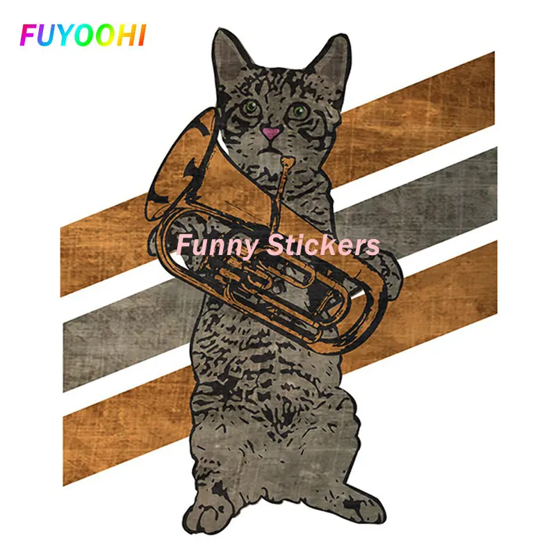 Fuyoohi Play Stickers Cat Euphonium Repair Car Sticker Auto Decal Waterproof Occlusione Scratch Decoration Window Bumper