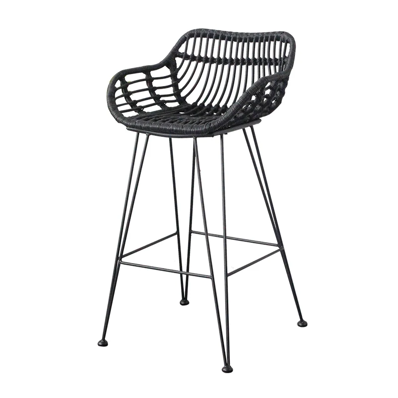 Modern Minimalist High Chairs Reception Iron Ergonomic Counter Backrest Relaxing Home Furniture