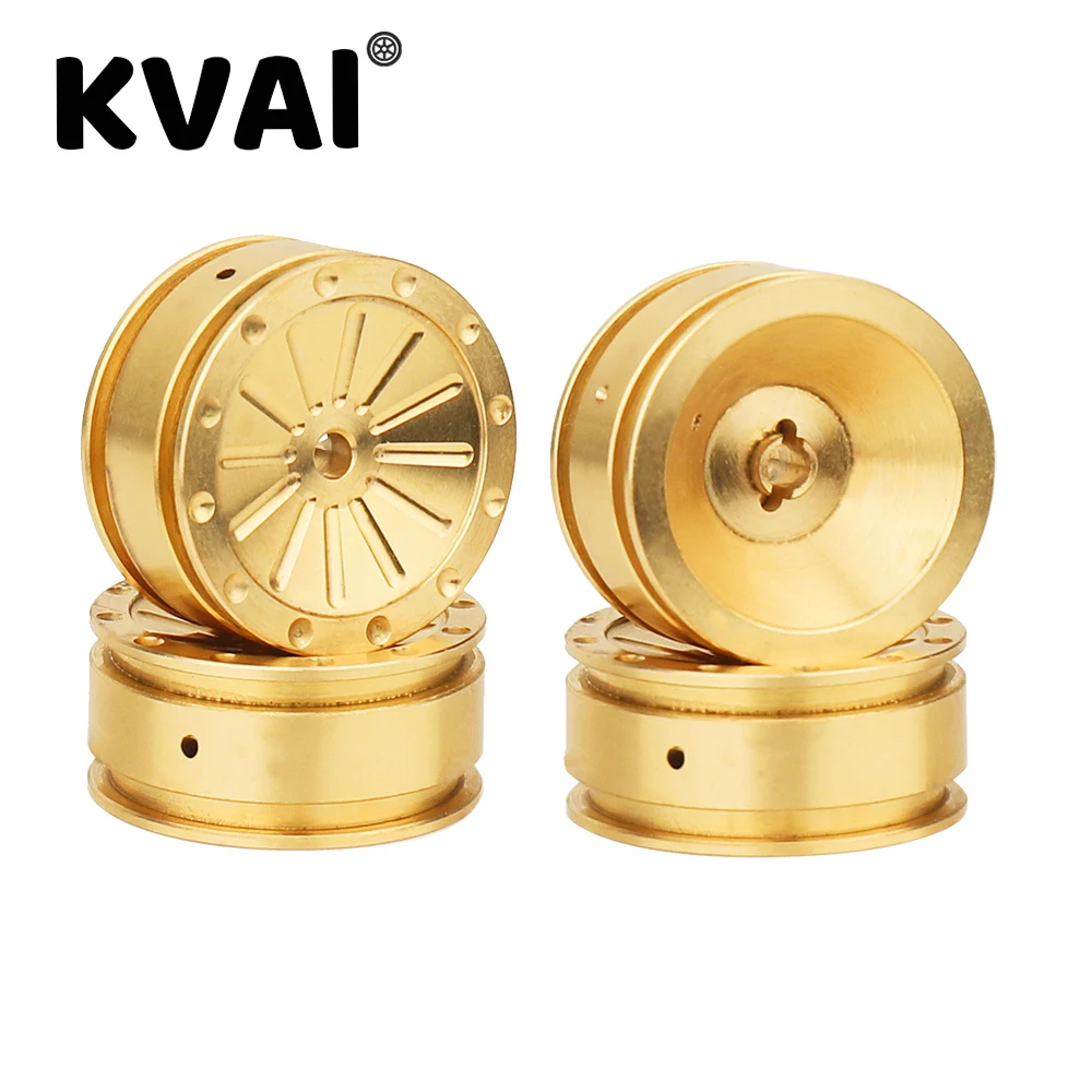 

2/4Pcs 1.0 Inch Metal Beadlock Copper Brass Mini Crawler Wheel Rim for 1/24 RC Car Axial SCX24 90081 AXI00001 Upgrade Parts