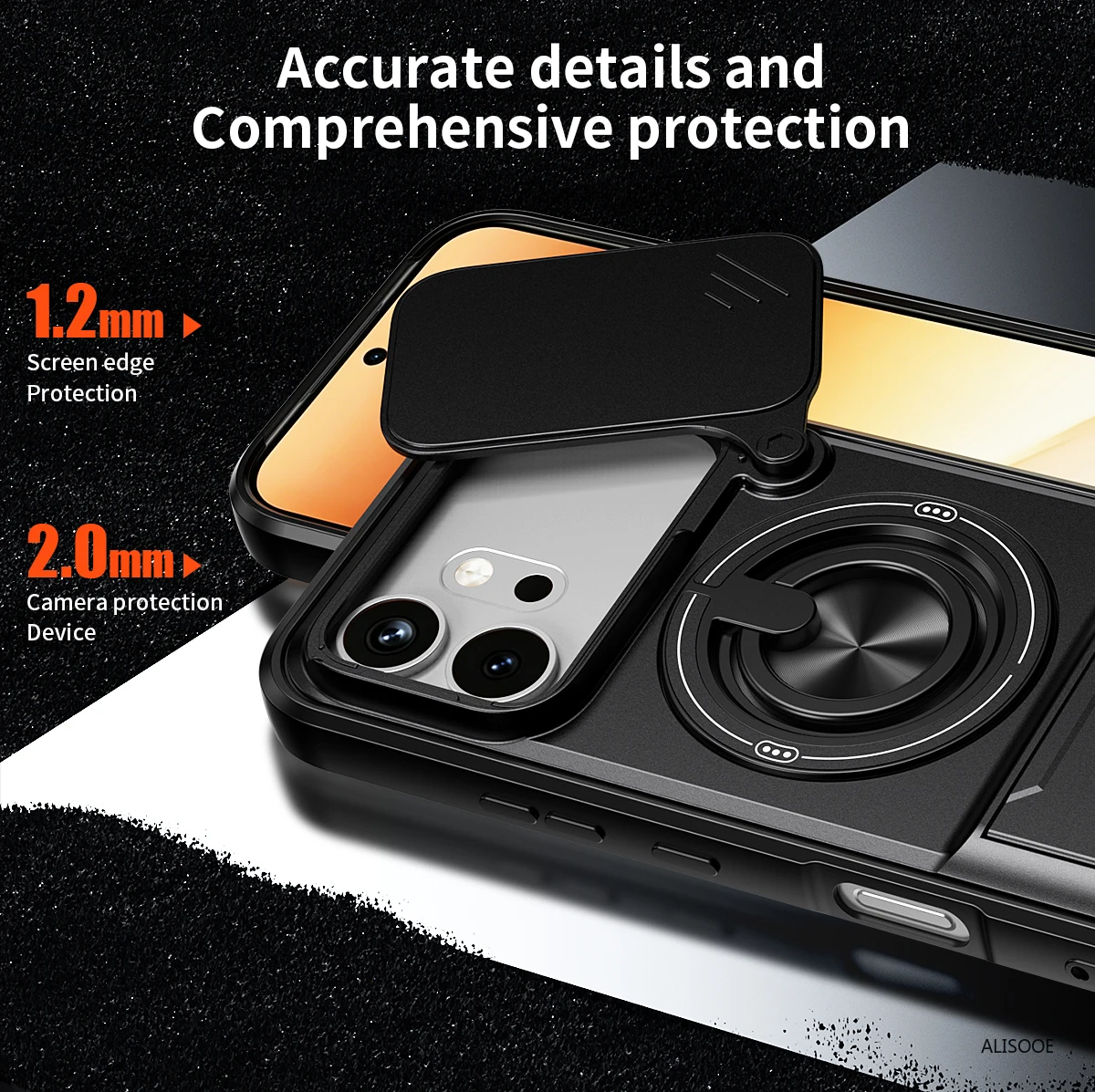 Armour Shockproof Magnetic Protection Phone Case with Camera Window and Foldable Stand