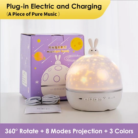 Rodanny Colorful Star Projector Light Music LED Night Lights Charging/Plugged/Sing USB Project lamp Bedroom Party For Kids night light lamp Night Lights