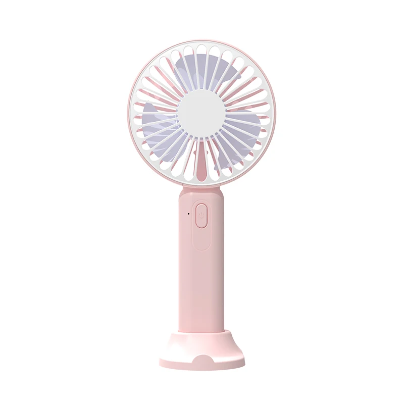 Three Gear Winds Portable USB Mini Handheld Fan Desktop Mobile Phone Holder with Base for Bedroom Dormitory Outdoor Travel