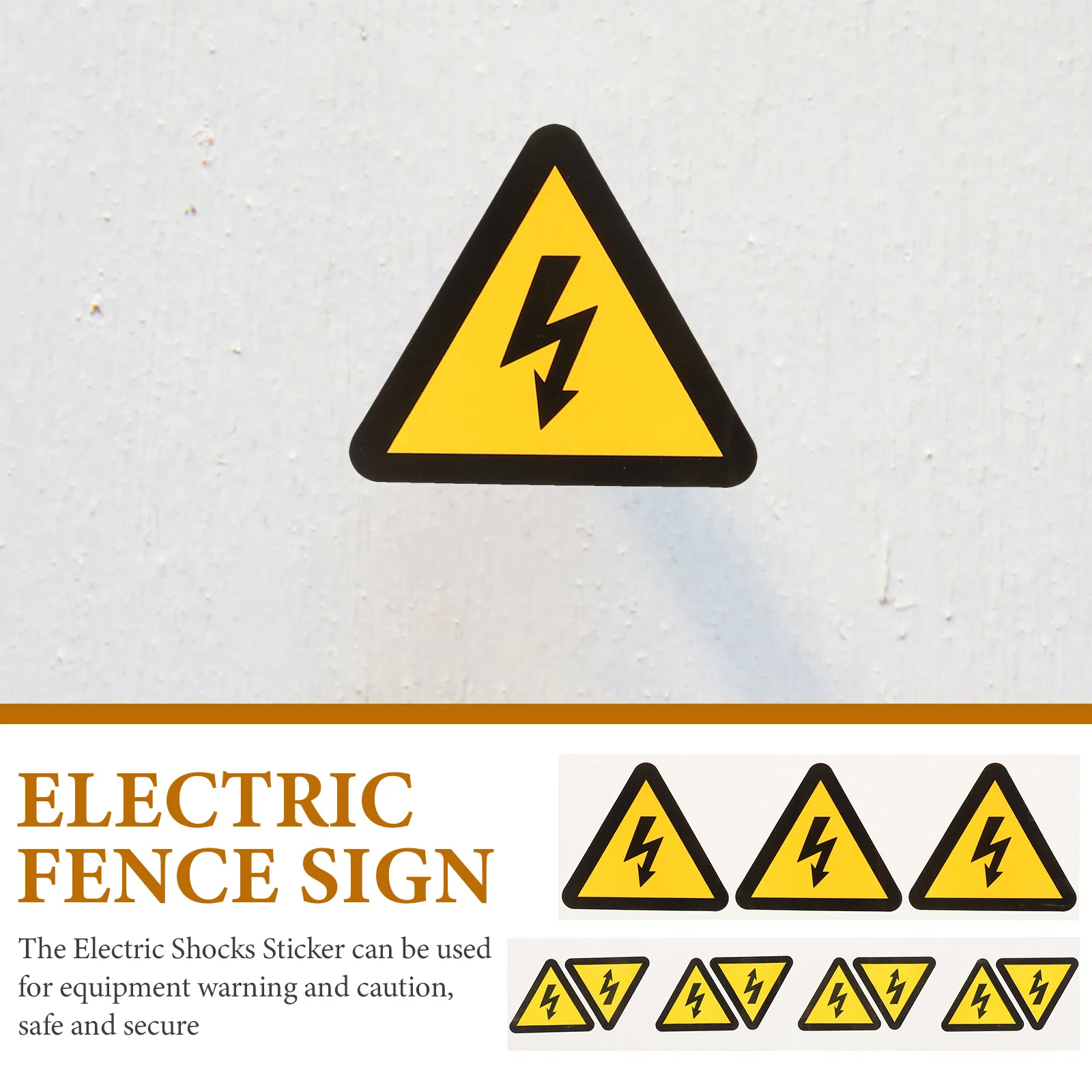 Tofficu Yellow Label High Voltage Electrical Shock Hazard Vinyl Label Electric Shock Disconnect Power Before