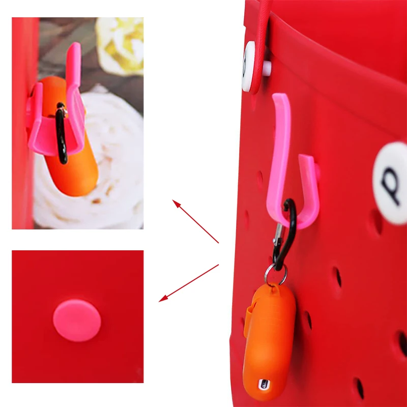 

Hooks Accessories for Bogg Bags,Insert charm Cutie Cup Holder connector key Holder Mask Holder