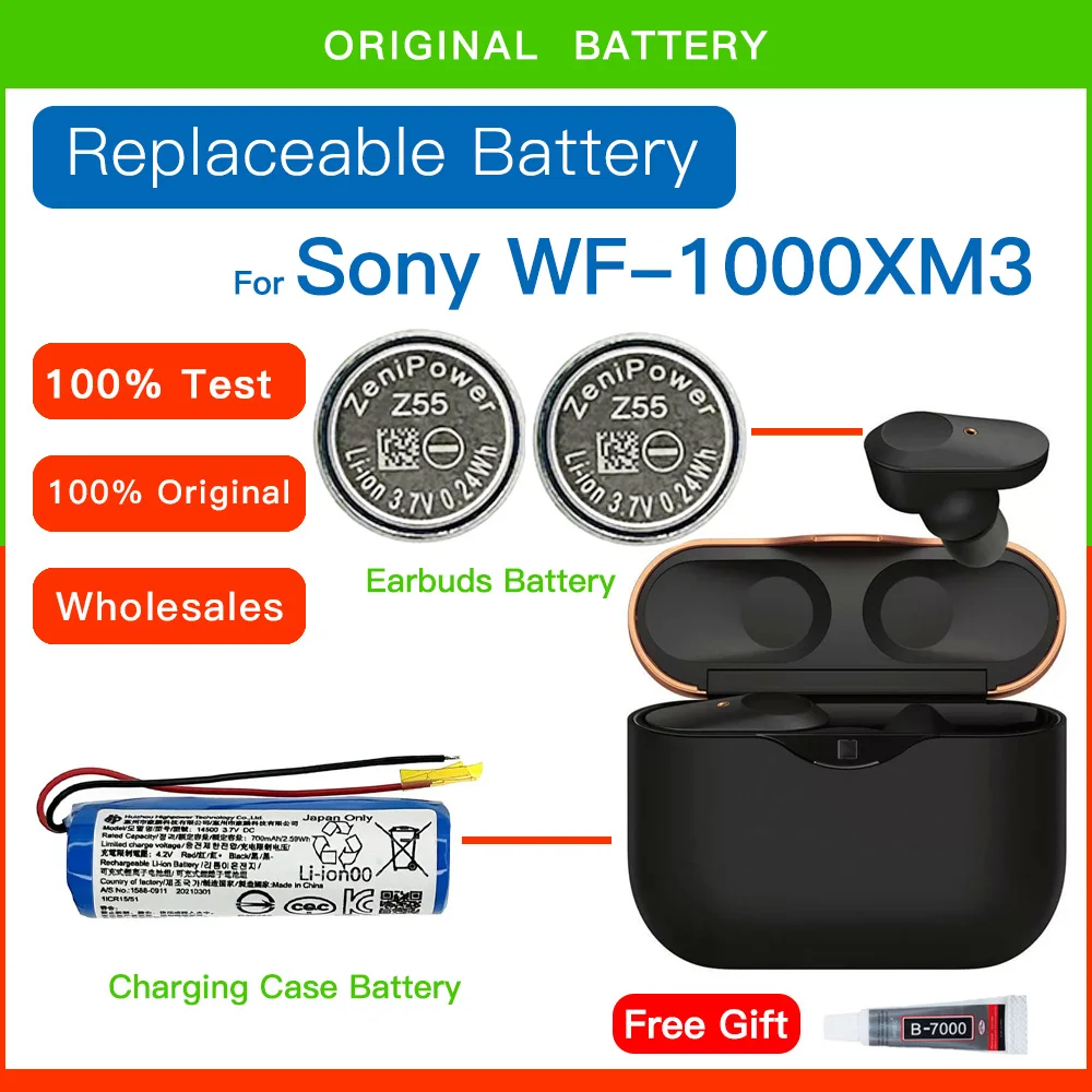 Оригинальный новый аккумулятор ZeniPower 3,7 в Z55 для Sony WF-1000XM3 WF-SP900 WF-SP700N TWS наушники-вкладыши аккумулятор CP1254 + подарок