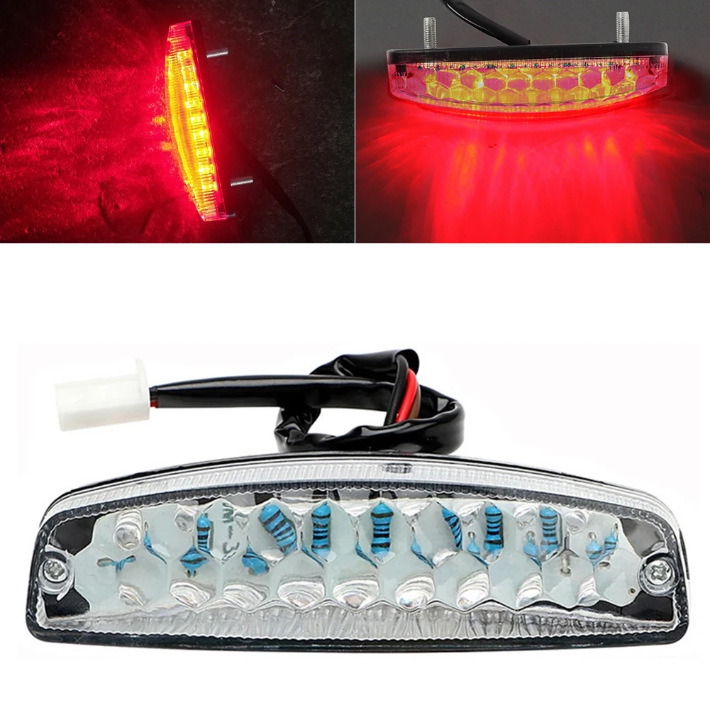 

New LED Rear Lights Motorcycle Lighting Moto Tail Brake Light Indicator Lamp For ATV Quad Kart Universal Cafe Racer Red