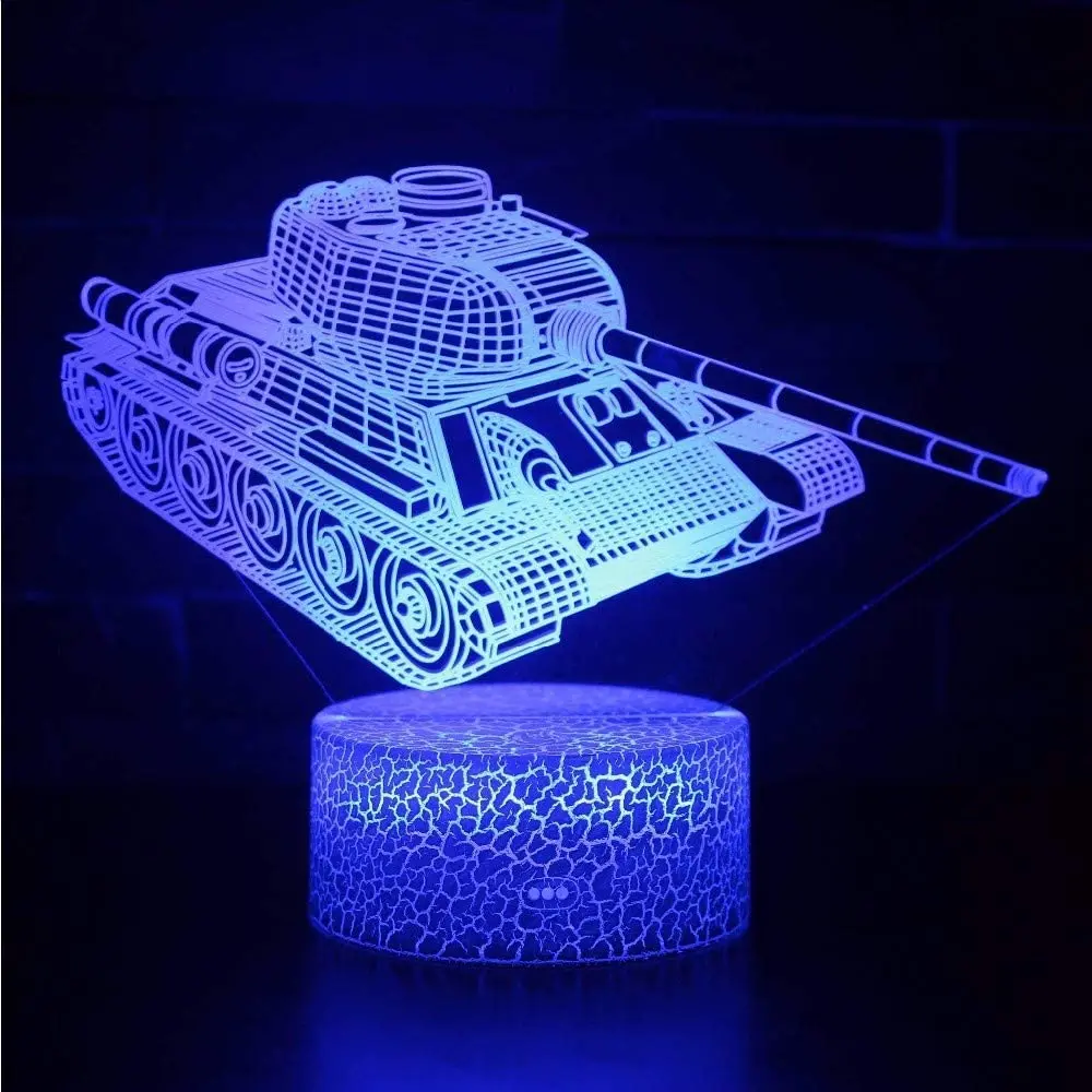 

Nighdn Tank Night Light for Children USB Led 3D Optical Illusion Lamp Bedroom Decor Birthday Christmas Gifts for Kids Boys Gilrs