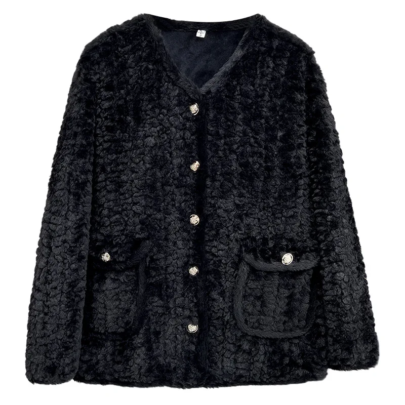 Plus Size Women Faux Fur Coat Winter Wear Warm Fashion Loose Thick Plush OUTERWEAR 2242