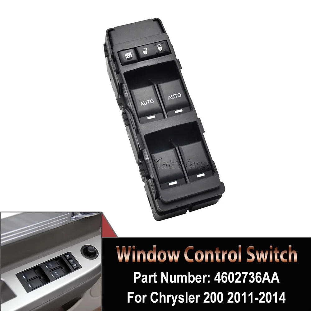 Interruttore Alzacristallo Elettrico Anteriore Sinistro 12V Nero Per Jeep Grand Cherokee Commander Chrysler 200 300 Sebring Dodge