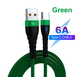 66W High - Speed USB - C Nylon Charging Cable - Available in 1m, 2m, 3m Lengths - 2M Type C Cable (6A  Cable)