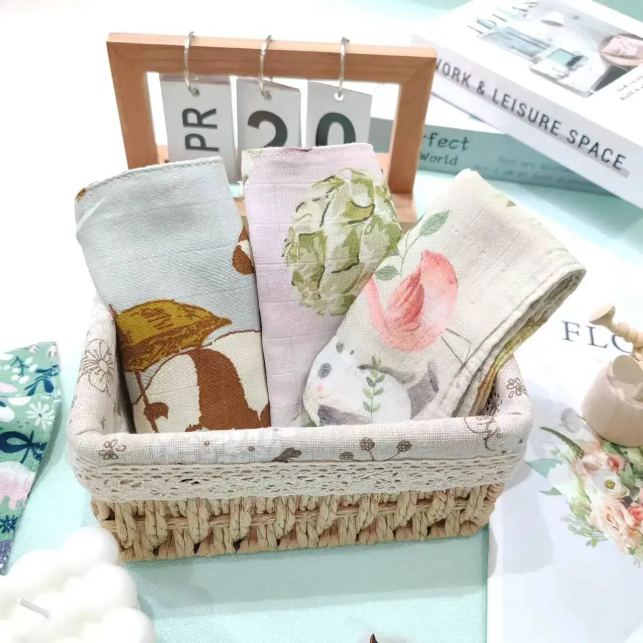 Set 5 Asciugamani Mussola Bambino - Salviette Ipoallergeniche Per Bagno E Pappa - Foto 8