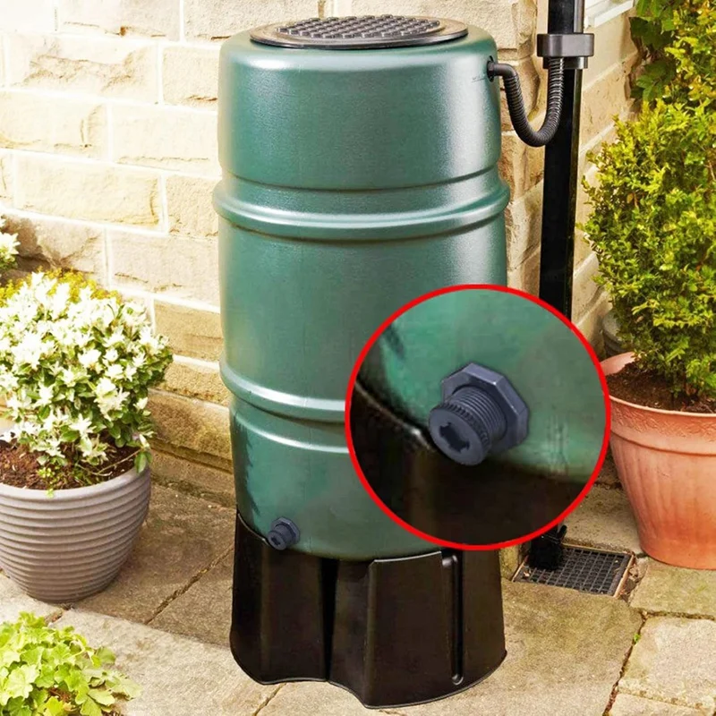 WISH 2 PCS Rain Barrel Bulkhead Fitting Kit With Plugs And Hole Saw Tool, 1 Inch PVC Spigot Connector Kit For Rain Barrels