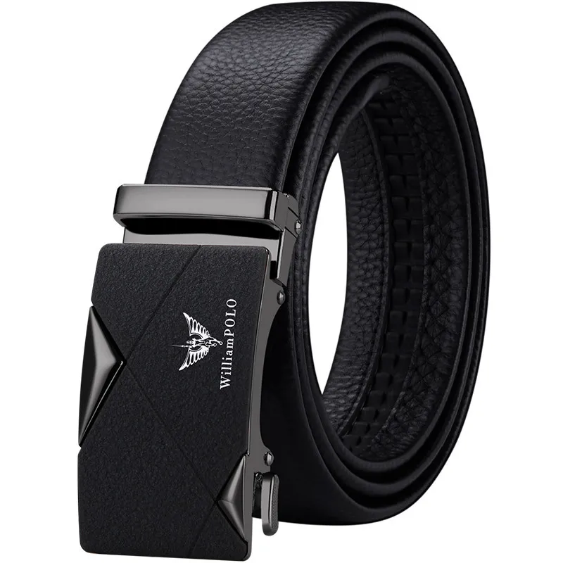 

WILLIAMPOLO Fashion Luxury Brand Belt Men Genuine Leather Business Casual Pants Waistband Metal Automatic Buckle Belts for Men